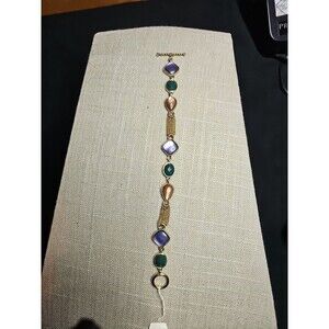 Trifari Multi Faux Gemstone Gold Tone Bracelet